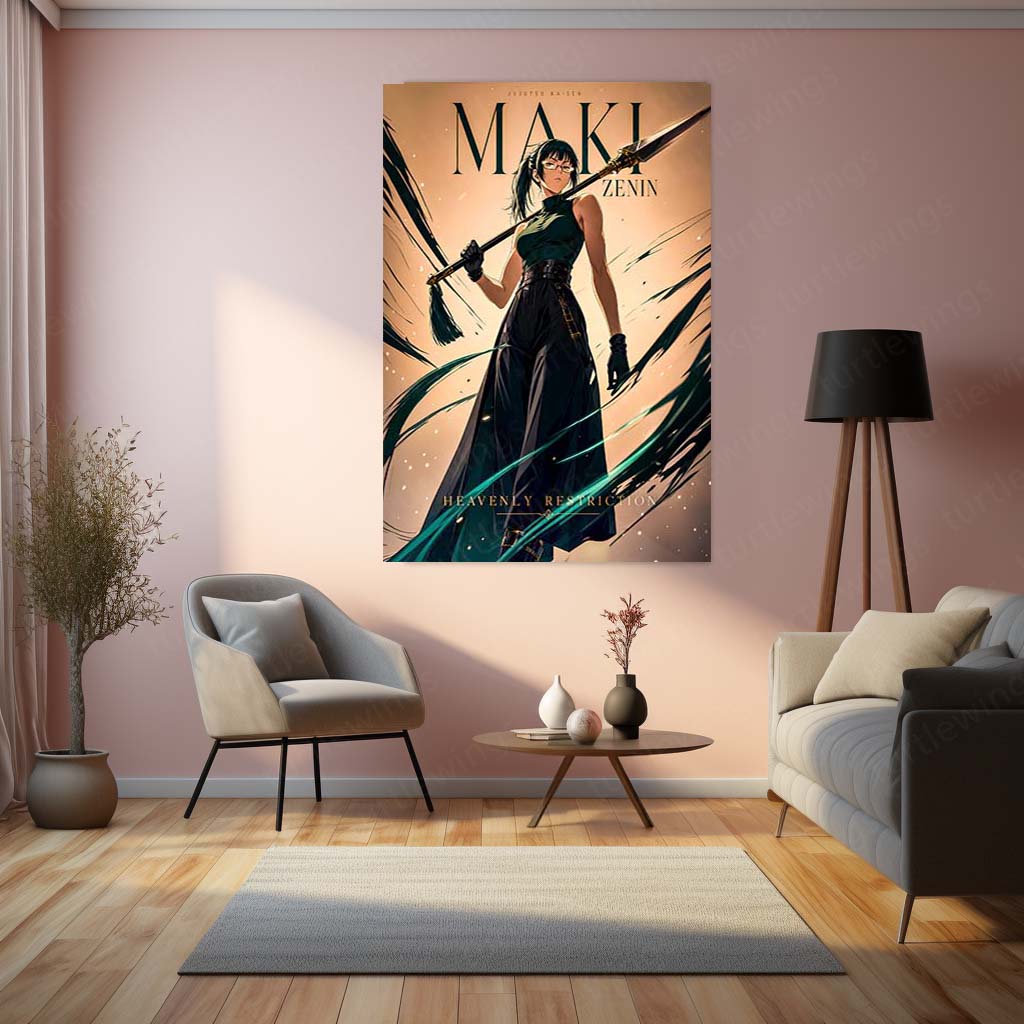 Anime Metal Poster | Maki Zenin Heavenly Restriction Metal Poster | Jujutsu Kaisen Anime Wall Art | Premium Aluminum Print