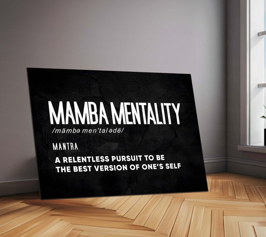 Quote Metal Poster | Mamba Mentality Quote Metal Poster | Motivational Wall Art | Premium Metal Poster