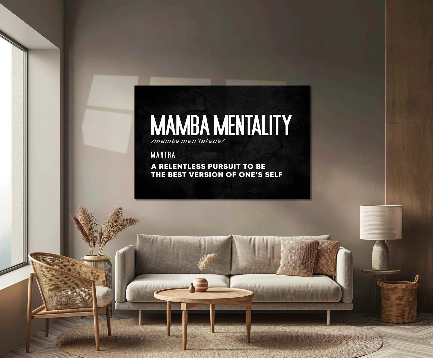 Quote Metal Poster | Mamba Mentality Quote Metal Poster | Motivational Wall Art | Premium Metal Poster