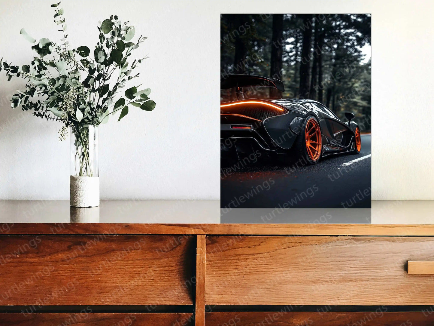 McLaren P1 Neon LED Metal Frame â Luxury Supercar Wall Art - TURTLEWINGS