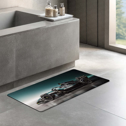 Mercedes-AMG F1 W17 E Performance Floor Mat (3 mm Thick) | Formula 1 Racing Car Bedroom Bedside Runner for Automotive Home Decor