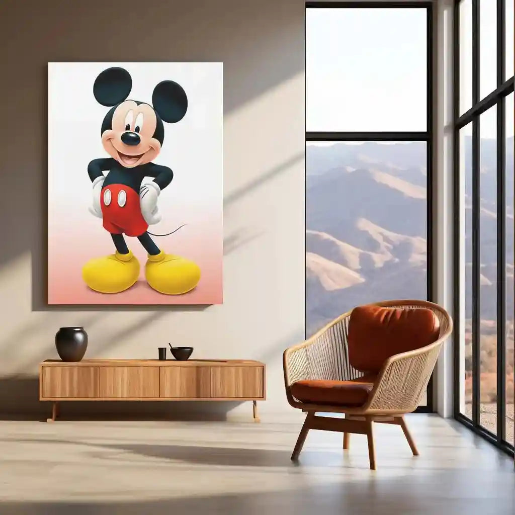 Anime Metal Poster | Mickey Mouse Cheerful Metal Poster – Classic Disney Magic - TURTLEWINGS