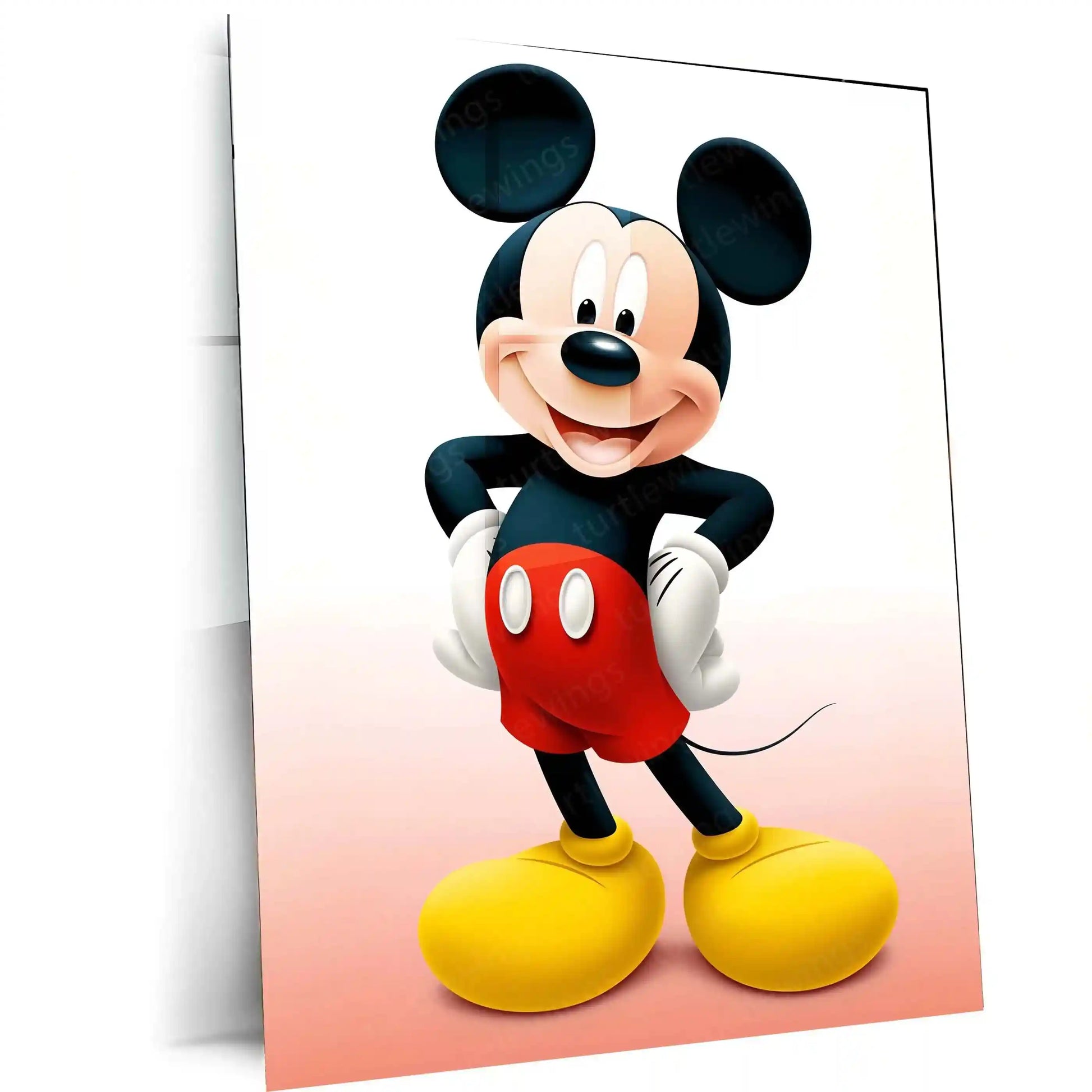 Anime Metal Poster | Mickey Mouse Cheerful Metal Poster – Classic Disney Magic - TURTLEWINGS