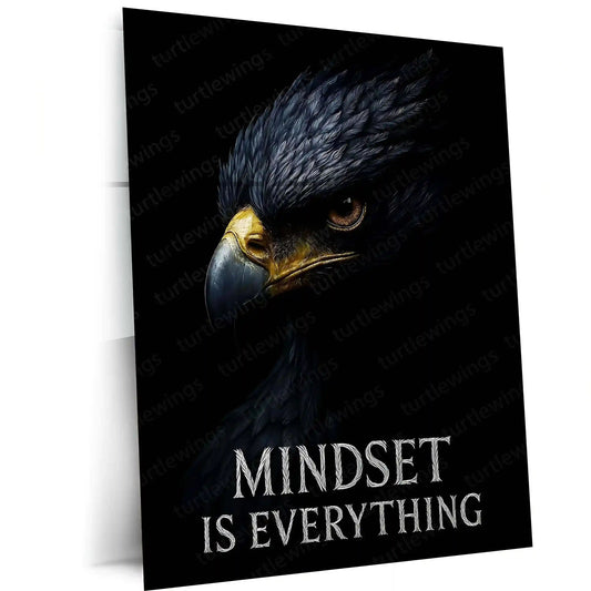 Quote Metal Poster | Mindset Is Everything Metal Frame | Power Mindset Wall Art | Premium Motivational Metal Poster - TURTLEWINGS