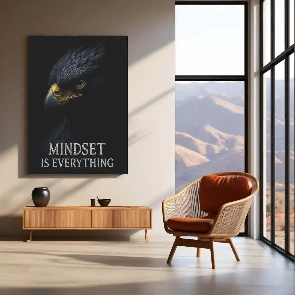 Quote Metal Poster | Mindset Is Everything Metal Frame | Power Mindset Wall Art | Premium Motivational Metal Poster - TURTLEWINGS
