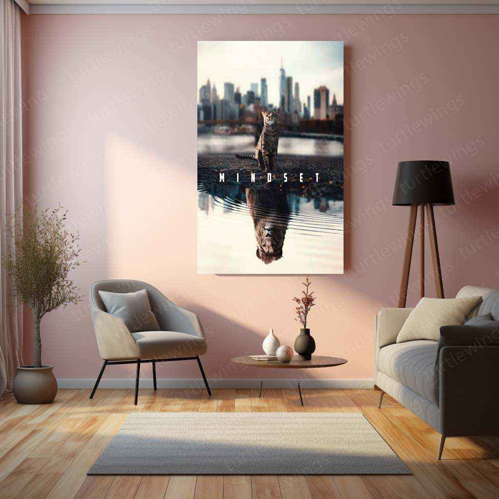 Mindset Metal Poster | Motivational Wall Art | Success & Growth Decor - TURTLEWINGS
