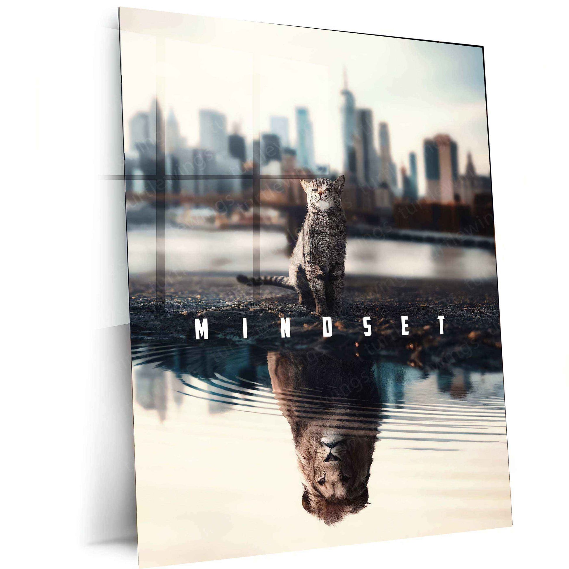 Mindset Metal Poster | Motivational Wall Art | Success & Growth Decor - TURTLEWINGS