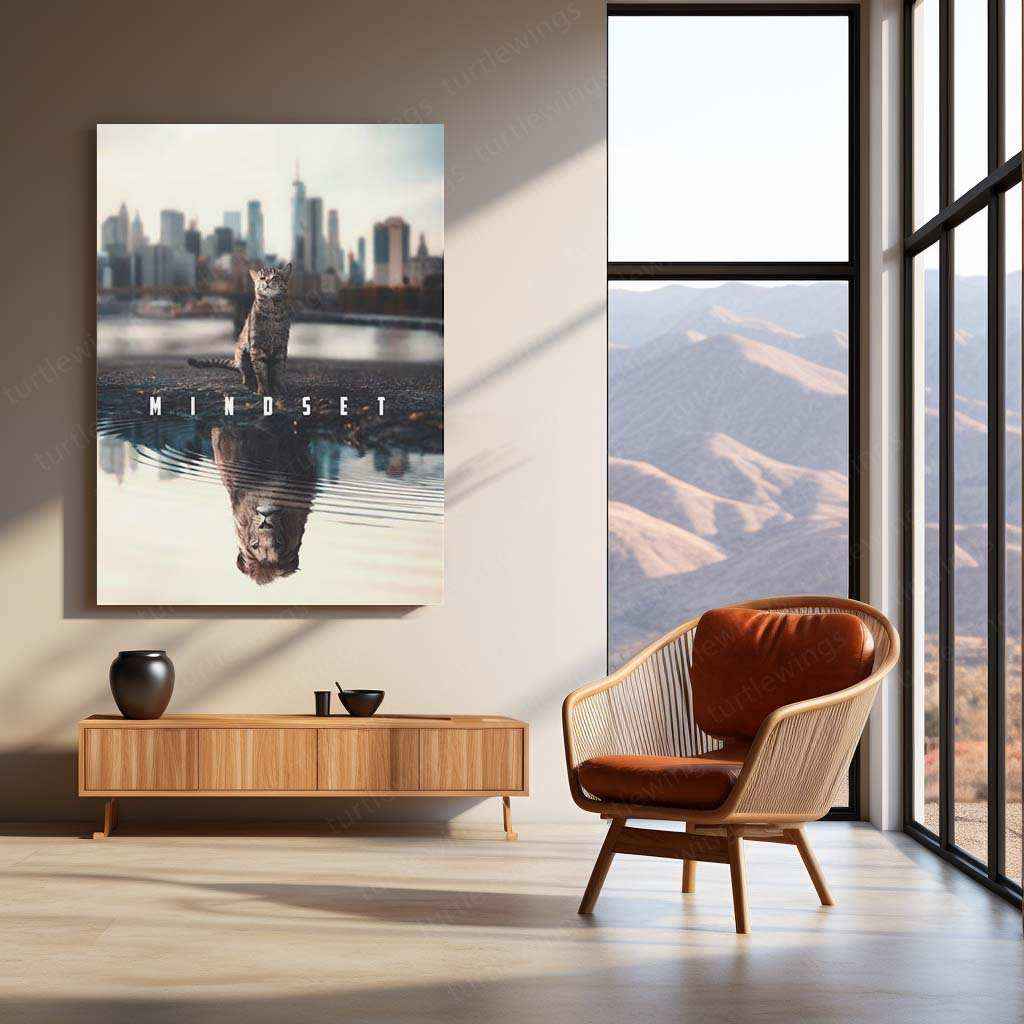 Mindset Metal Poster | Motivational Wall Art | Success & Growth Decor - TURTLEWINGS