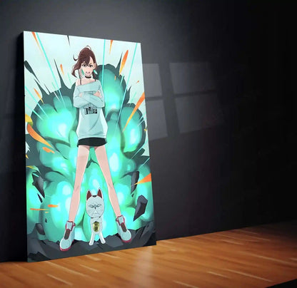 Anime Metal Poster | DanDaDan – Momo Ayase & Okarun Metal Poster | Supernatural Anime Wall Frame 012 - TURTLEWINGS