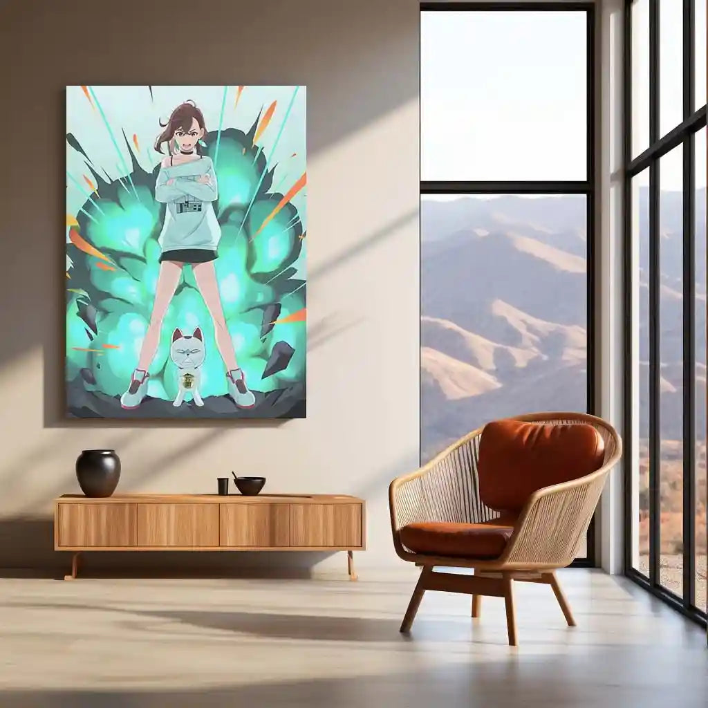 Anime Metal Poster | DanDaDan – Momo Ayase & Okarun Metal Poster | Supernatural Anime Wall Frame 012 - TURTLEWINGS