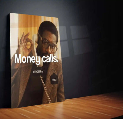 Quote Metal Poster | Money Calls | Success & Ambition Motivation Wall Art | Entrepreneur Mindset Metal Frame - TURTLEWINGS