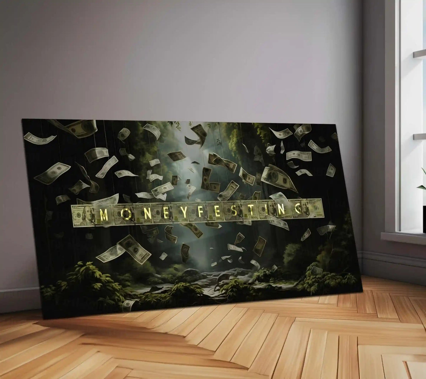 Moneyfesting – Wealth Manifestation Motivation | Success Mindset Metal Frame - TURTLEWINGS