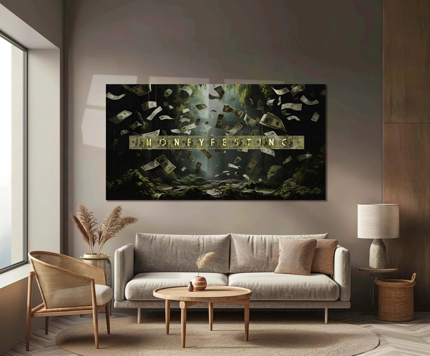 Moneyfesting – Wealth Manifestation Motivation | Success Mindset Metal Frame - TURTLEWINGS