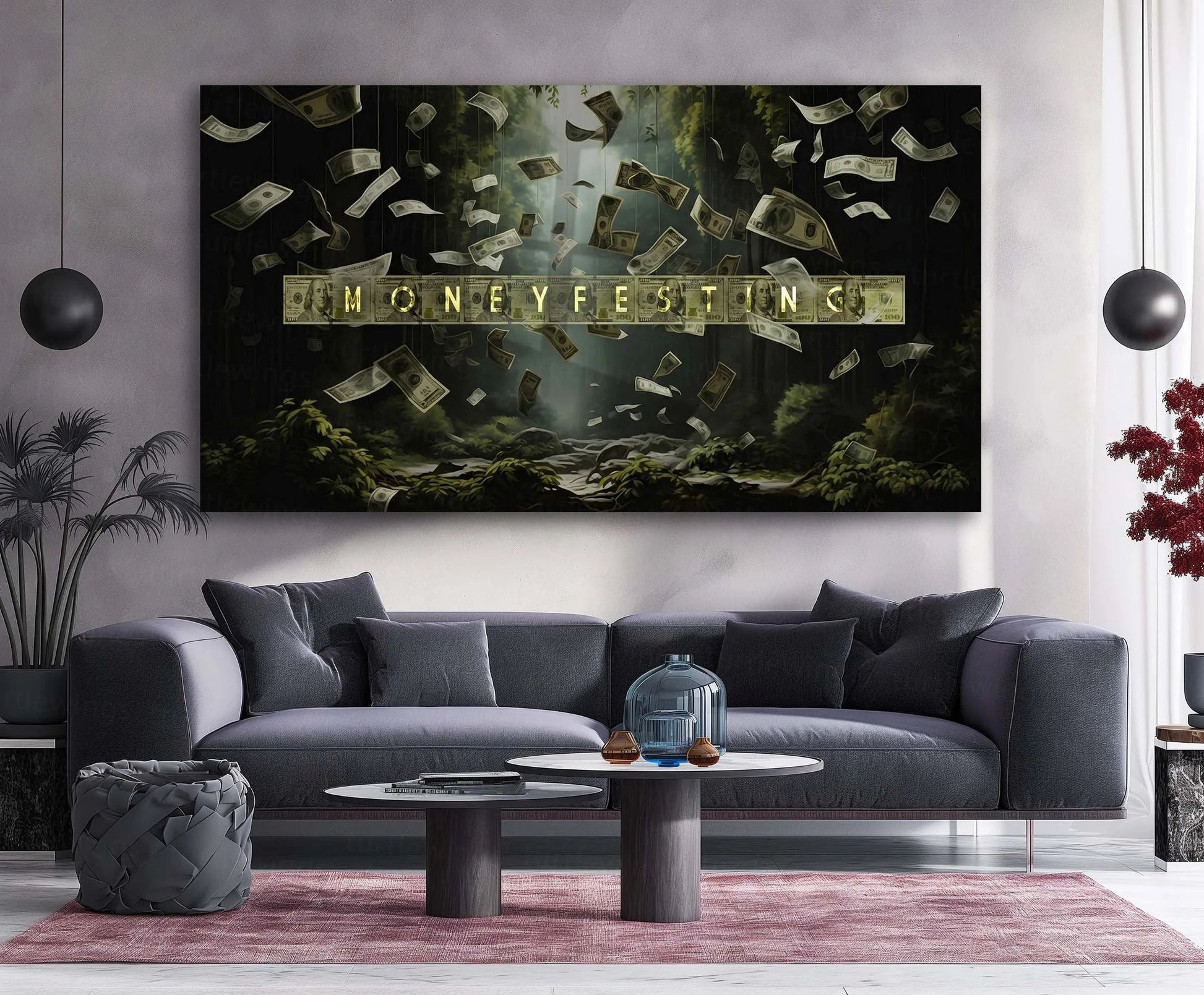 Moneyfesting – Wealth Manifestation Motivation | Success Mindset Metal Frame - TURTLEWINGS