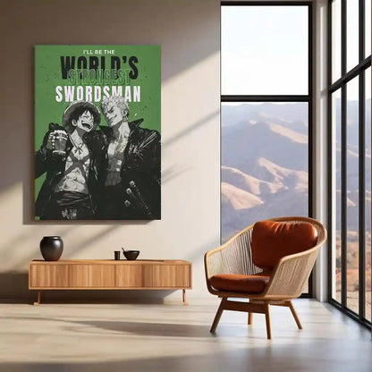 Anime Metal Poster | Monkey D. Luffy & Roronoa Zoro | World’s Strongest Swordsman Anime Metal Frame - TURTLEWINGS