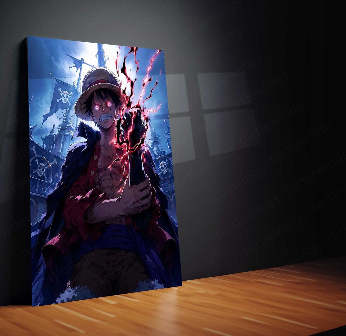 Anime Metal Poster | Monkey D. Luffy Conqueror’s Haki Metal Poster | One Piece Anime Wall Art | Premium Aluminum Print