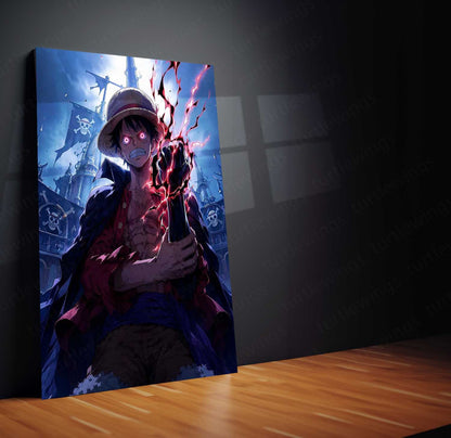 Anime Metal Poster | Monkey D. Luffy Conqueror’s Haki Metal Poster | One Piece Anime Wall Art | Premium Aluminum Print