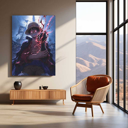Anime Metal Poster | Monkey D. Luffy Conqueror’s Haki Metal Poster | One Piece Anime Wall Art | Premium Aluminum Print