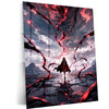 Anime Metal Poster | Monkey D. Luffy Crimson Storm Metal Poster | One Piece Anime Wall Art | Premium Aluminum Print
