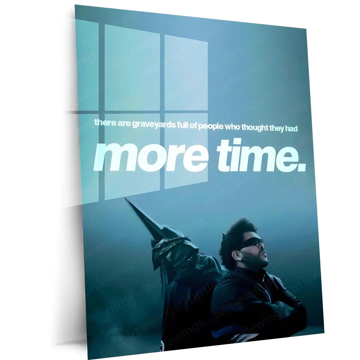 Quote Metal Poster | Playboi Carti – More Time Is a Lie Metal Frame Reality Check Mindset Wall Art | Time, Mortality & No-Delay Philosophy Quote Metal Poster - TURTLEWINGS 