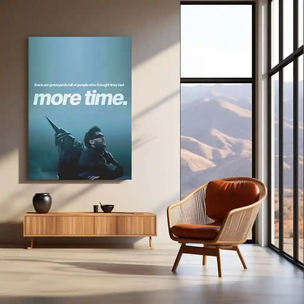 Quote Metal Poster | Playboi Carti – More Time Is a Lie Metal Frame Reality Check Mindset Wall Art | Time, Mortality & No-Delay Philosophy Quote Metal Poster - TURTLEWINGS 