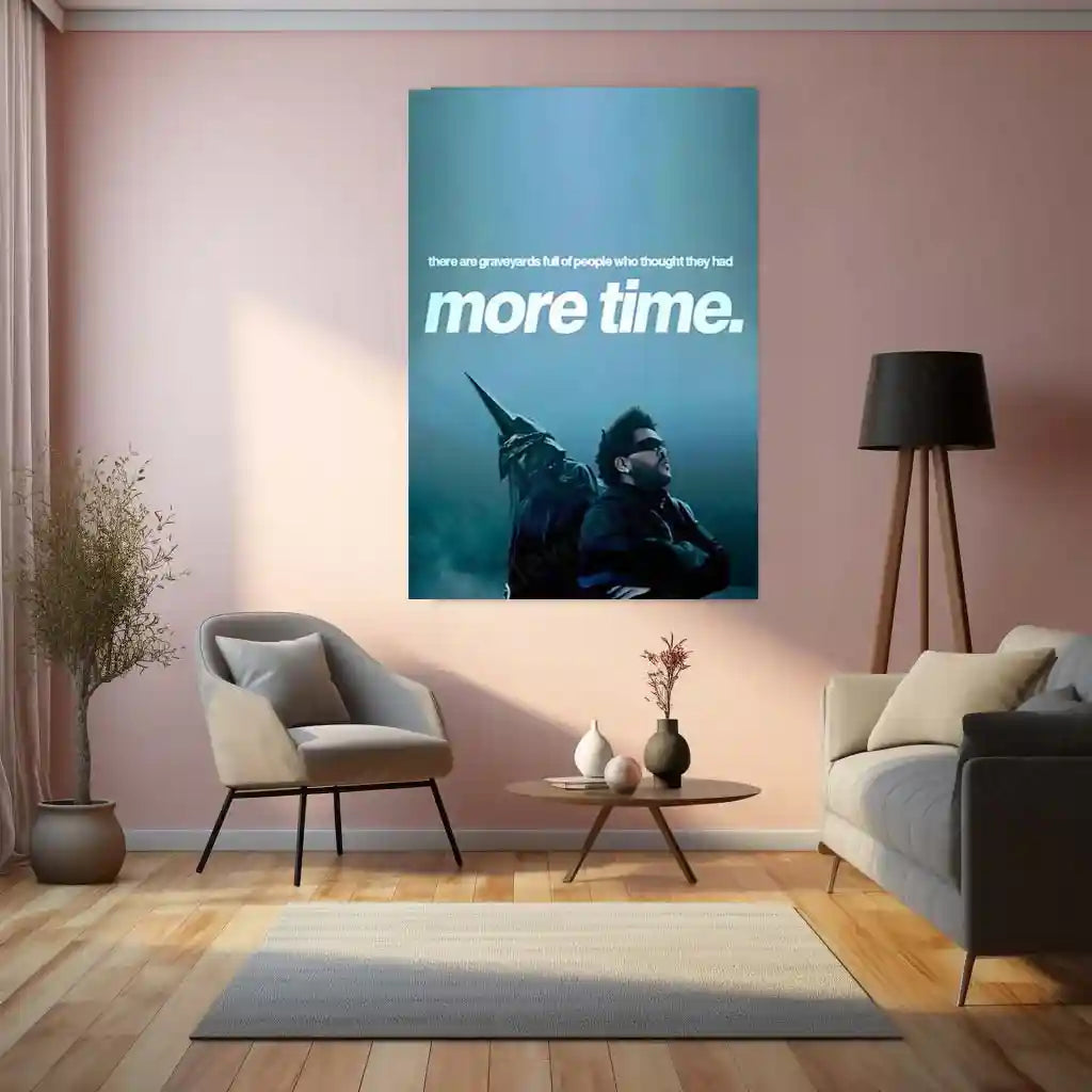Quote Metal Poster | Playboi Carti – More Time Is a Lie Metal Frame Reality Check Mindset Wall Art | Time, Mortality & No-Delay Philosophy Quote Metal Poster - TURTLEWINGS 