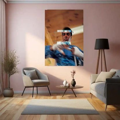 Quote Metal Poster | Muhammad Ali – Confidence Comes From Preparation | Discipline, Belief & Champion Mindset Metal Frame - TURTLEWINGS 