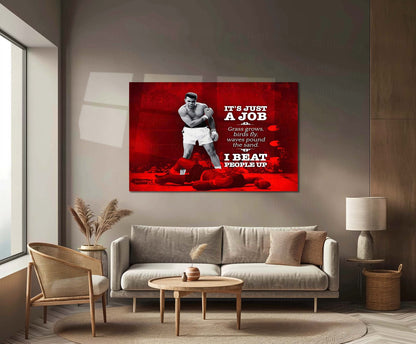 Quote Metal Poster | Muhammad Ali Metal Poster | “It’s Just a Job” Quote | Boxing Legend Wall Art