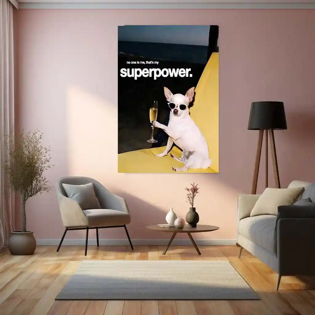 Quote Metal Poster | My Superpower Metal Frame | No One Is Me Quote Wall Art | Fun & Confident Metal Poster - TURTLEWINGS
