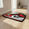 Air Jordan 1 Sneaker Art Floor Mat (3 mm Thick) | Iconic Red White High-Top Shoe Flat Rug for Bedroom, Sneaker Room & Streetwear Home Decor