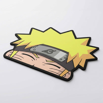 Naruto Uzumaki Headband Anime Floor Mat (3 mm Thick) | Naruto Face Cut-Out Flat Rug for Bedroom, Gaming Room & Otaku Home Decor