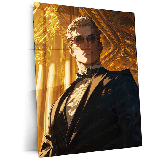 Nanami Kento Metal Poster – Jujutsu Kaisen Anime Wall Art | Stylish Suit Aesthetic Decor - TURTLEWINGS