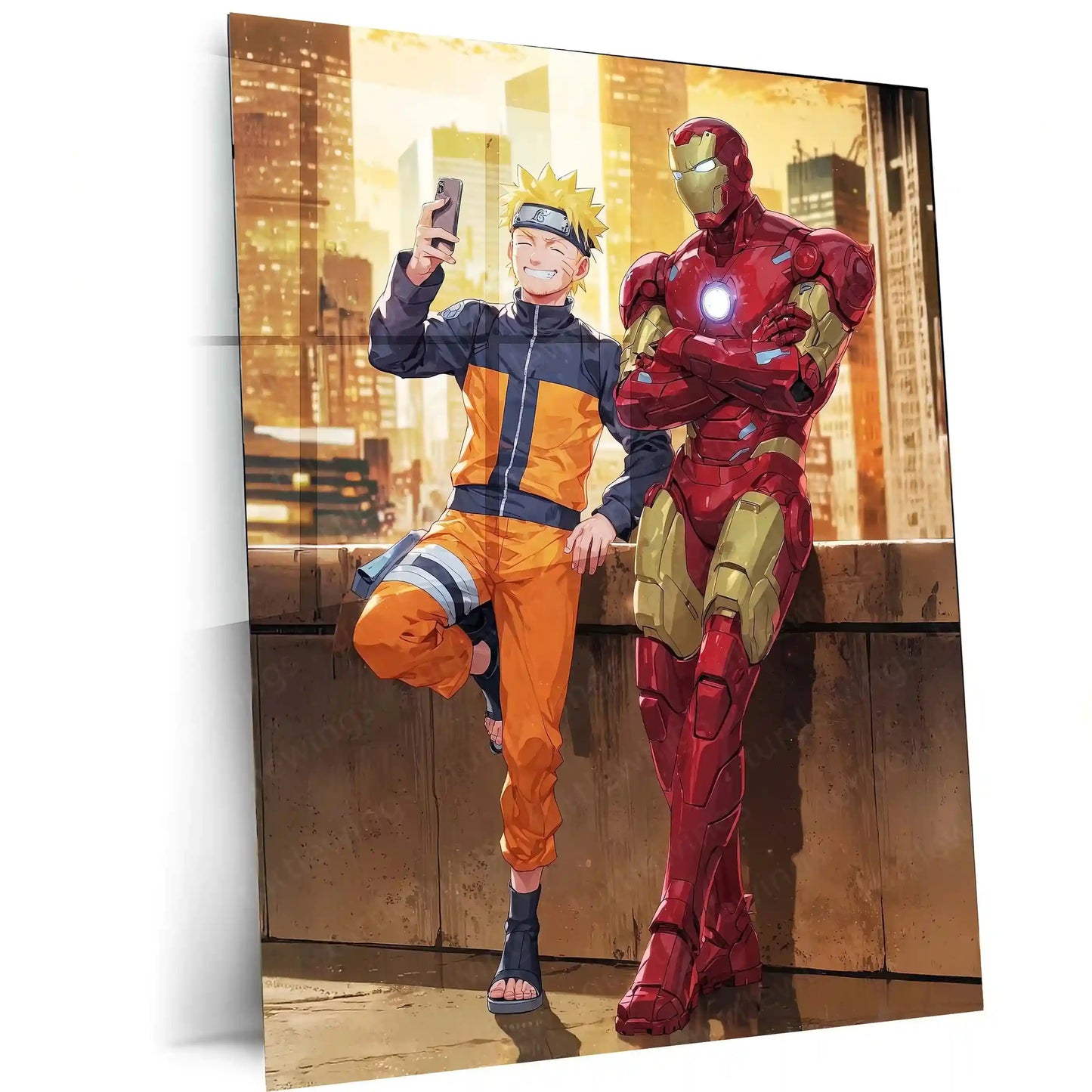 Anime Metal Poster | Naruto & Iron Man Metal Poster – Ultimate Crossover Art - TURTLEWINGS