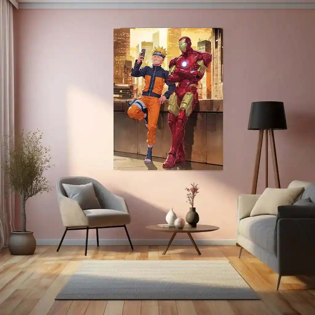 Anime Metal Poster | Naruto & Iron Man Metal Poster – Ultimate Crossover Art - TURTLEWINGS