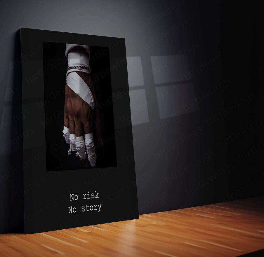 No Risk No Story Metal Poster – Motivational Wall Art | Hustle & Success Mindset Decor