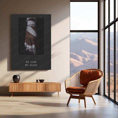 No Risk No Story Metal Poster – Motivational Wall Art | Hustle & Success Mindset Decor - TURTLEWINGS