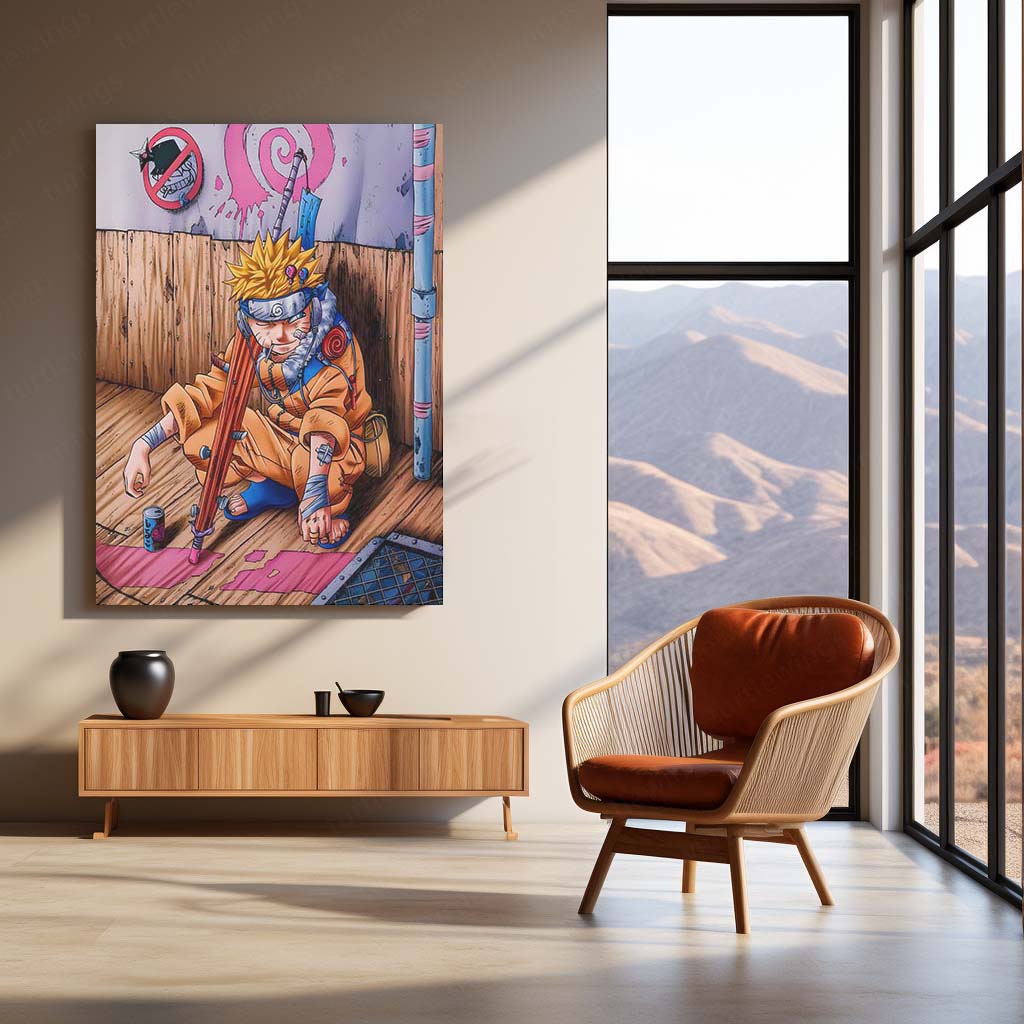 Anime Metal Poster | Naruto Uzumaki – The Ninja Way Artwork | Classic Anime Metal Frame Poster