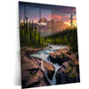 Mountain River Sunset Metal Poster | Scenic Nature Landscape Wall Art  Premium Wilderness & Nature-Inspired Metal Frame by TurtleWings