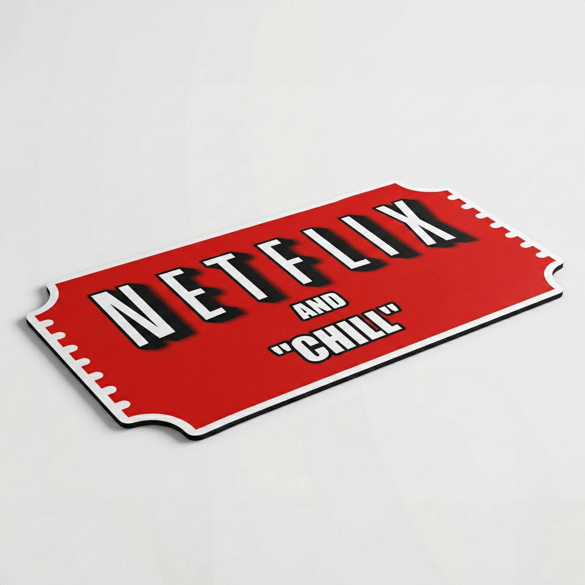 Movie Night Quote Floor Mat (3 mm Thick) | “Netflix & Chill” Streaming Room Flat Rug for Living Room, Bedroom & Entertainment Decor