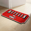 Movie Night Quote Floor Mat (3 mm Thick) | “Netflix & Chill” Streaming Room Flat Rug for Living Room, Bedroom & Entertainment Decor