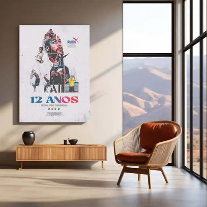 Neymar – 12 Anos Tribute Metal Poster | Brazilian Football Icon Wall Frame - TURTLEWINGS