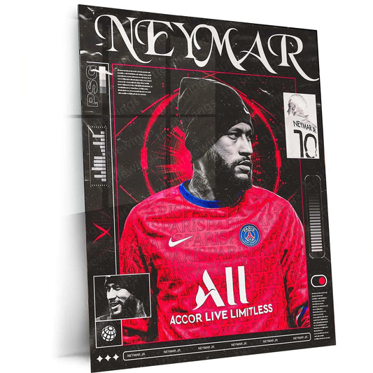 Neymar Jr. – Paris Saint-Germain Legacy Art Poster | PSG Metal Wall Frame - TURTLEWINGS