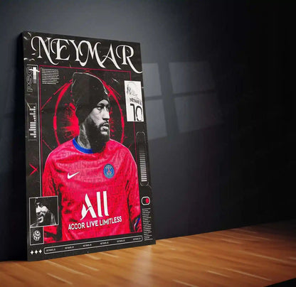 Neymar Jr. – Paris Saint-Germain Legacy Art Poster | PSG Metal Wall Frame - TURTLEWINGS