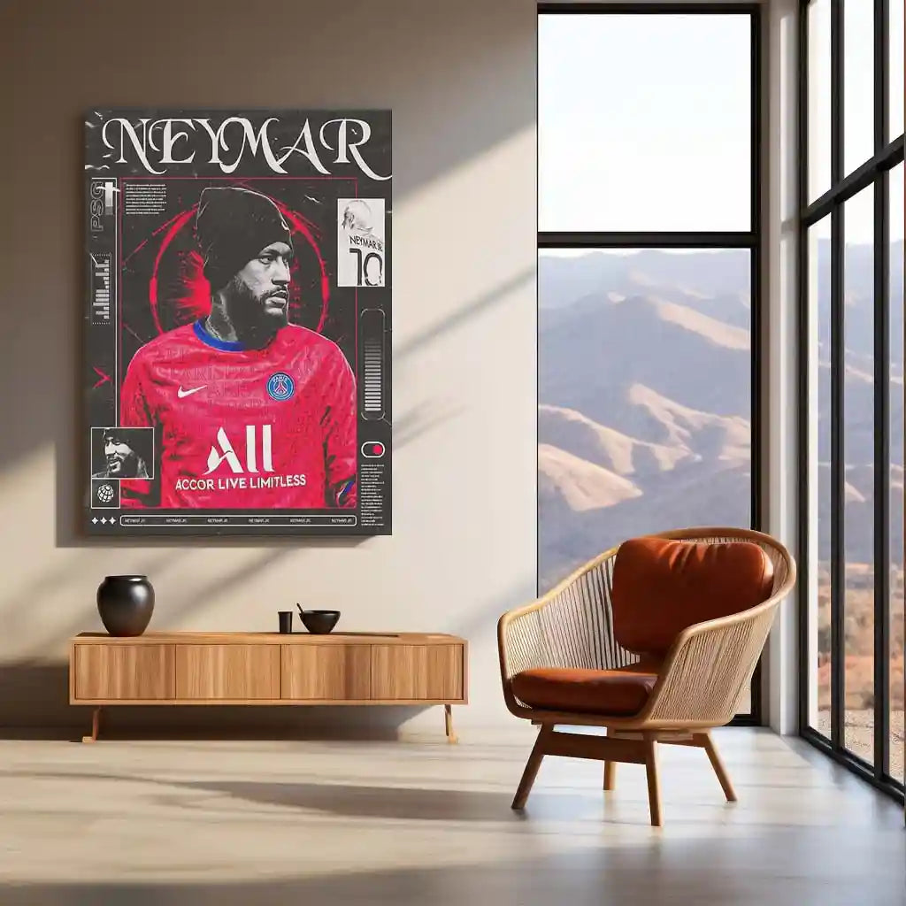 Neymar Jr. – Paris Saint-Germain Legacy Art Poster | PSG Metal Wall Frame - TURTLEWINGS