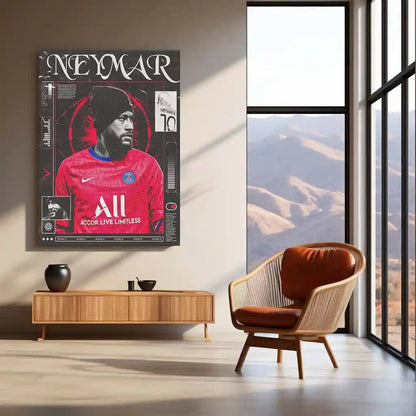 Neymar Jr. – Paris Saint-Germain Legacy Art Poster | PSG Metal Wall Frame - TURTLEWINGS