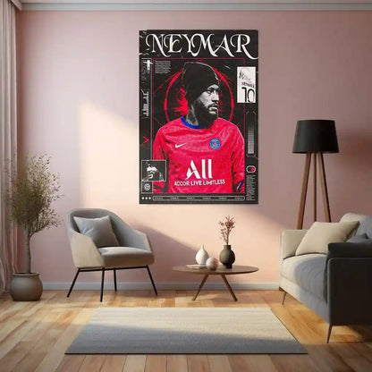 Neymar Jr. – Paris Saint-Germain Legacy Art Poster | PSG Metal Wall Frame - TURTLEWINGS