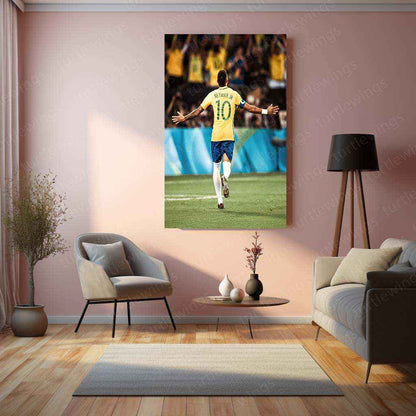 Neymar Jr. Metal Poster – Football Icon Wall Art 1 - TURTLEWINGS