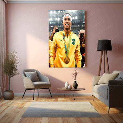 Neymar Jr. Metal Poster – Football Icon Wall Art 2 - TURTLEWINGS
