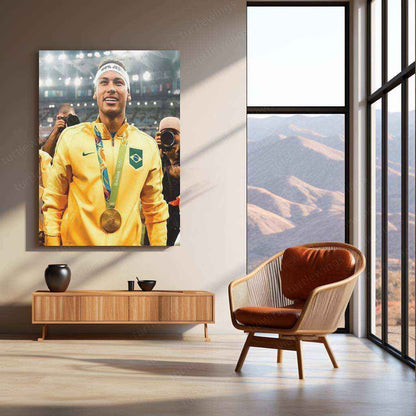 Neymar Jr. Metal Poster – Football Icon Wall Art 2 - TURTLEWINGS