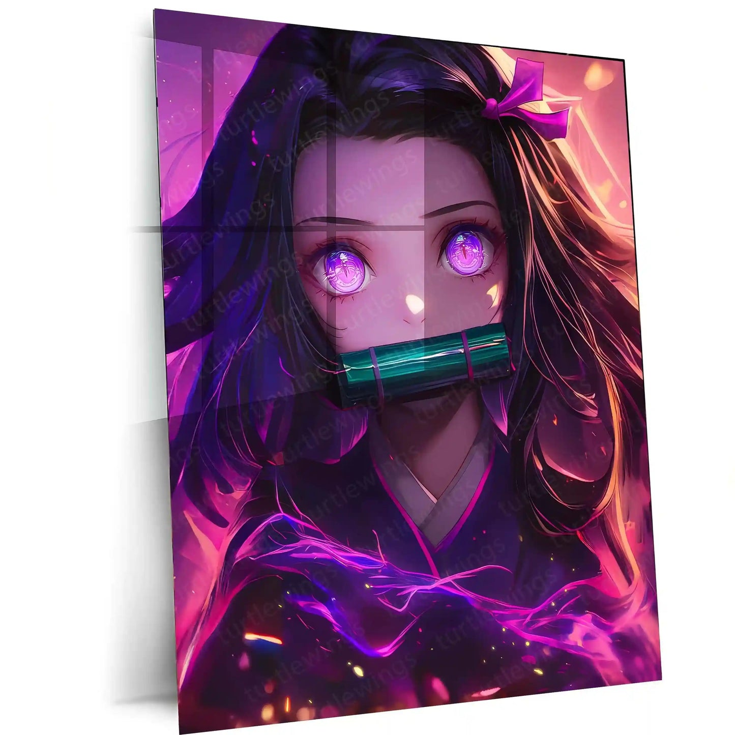 Anime Metal Poster | Nezuko Kamado Demon Slayer Metal Poster – Stunning Anime Art02 - TURTLEWINGS